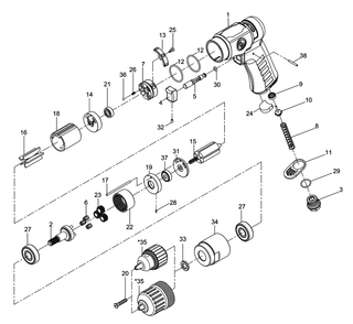 Fig-0 Diagram and Parts List for CP9792C  Chicago Pneumatic Drill